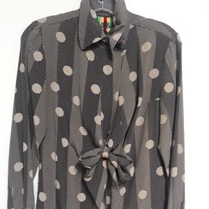 L.A.M.B polka dot silk blouse